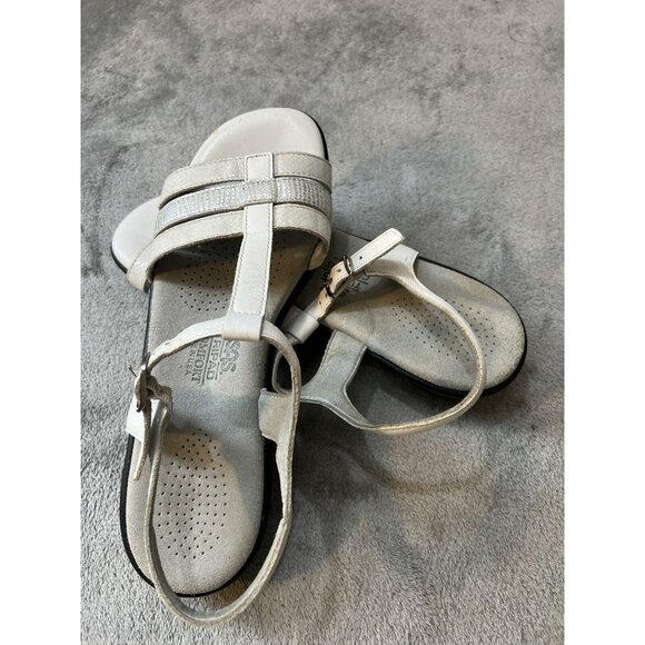 SAS Capri Comfort Women's White Leather Strappy Slingback Sandals Size 8 - Picture 8 of 10